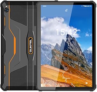 OUKITEL Tablet 10.1 Inch RT1, 10000mAh Large Battery, Octa-Core 4GB RAM 64GB ROM, 1920x1200 FHD+ Rugged Tablet, 16+16MP Camera, Dual 4G SIM+5G WiFi, Android 11 Sim Free Tablets, GPS/OTG/BT5.0, Orange