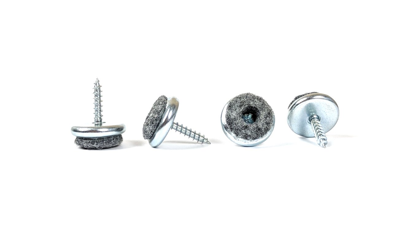 18mm Felt Furniture Pads, Premium Floor Protectors (4pcs, Nickel Plated Steel, 2mm Drill Bit - Image 4