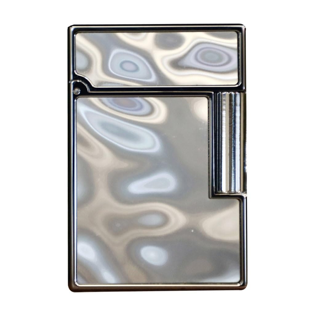 Vintage Brass Short Flip Lighter with Embossed Butane Refillable Soft Flame for Mens Collectors Gifts Gray 3