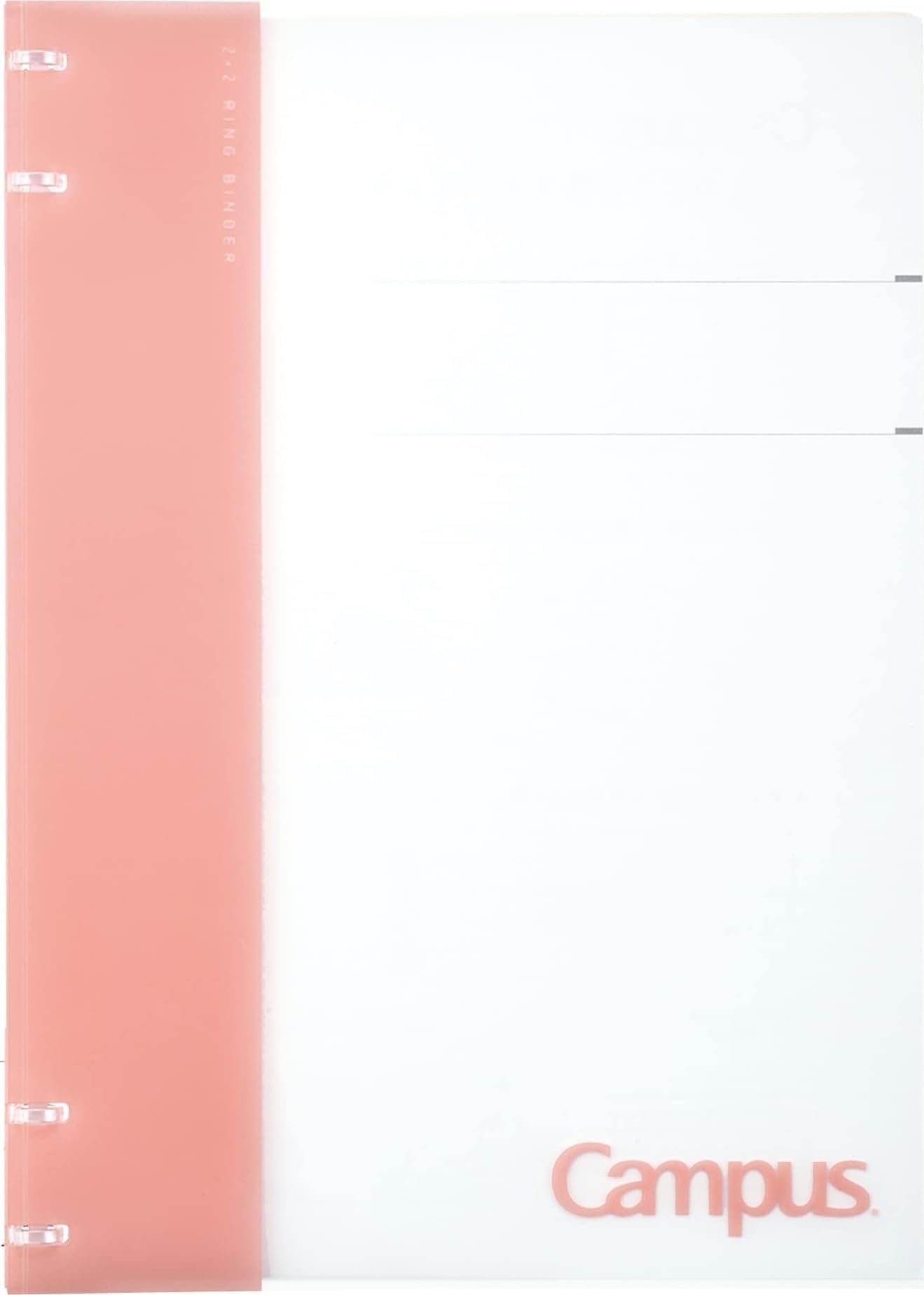 Campus Refillable Notebook, A4 2x2 Slim Ring Binder Notebook with Customizable Title Page, 40 Sheets Capacity. Suitable for 30 Holes Loose Leaf Paper, Pink (RU-NP174P)