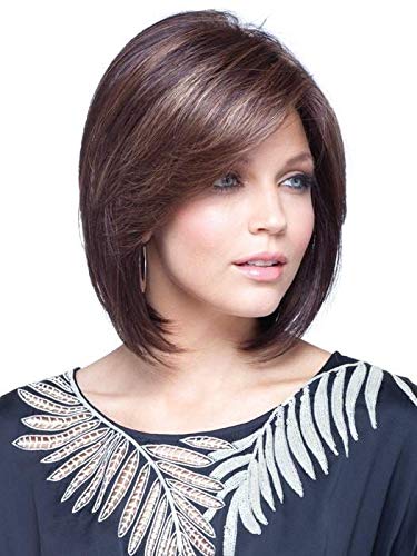May Wig Color Creamy Toffee Rooted - Noriko Wigs 9" Long Relaxed Bob Wispy Perimeter Swept Bangs Straight Avg Cap Rooted Colors Bundle MaxWigs Hairloss Booklet