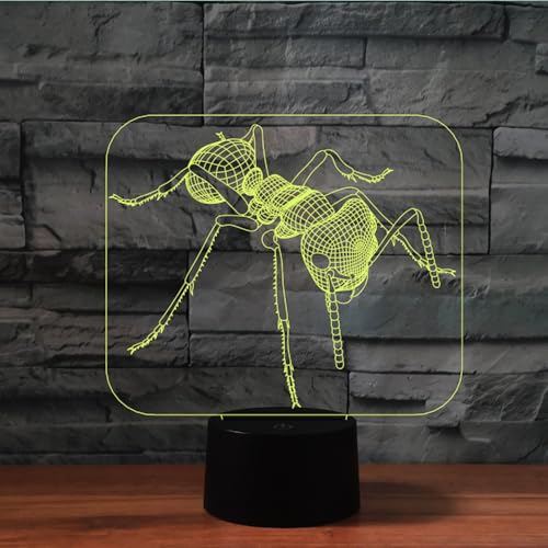 Lámpara de mesa nocturna ilusión 3D con control remoto miniatura 3