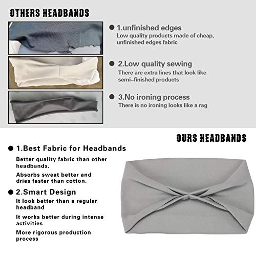 EasYoung Men's Headbands, 3-Pack Headbands for Men, Guys Sport Sweatbands for Running, Crossfit, Cycling, Yoga, Working Out Gym Exercise, Performance Stretch and Moisture Wicking
