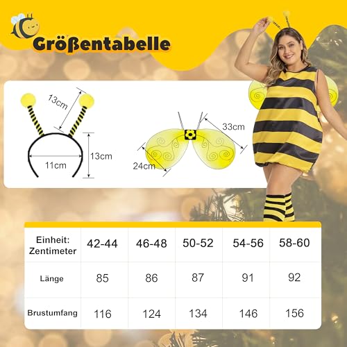 cuteDIY Kostüm Biene Damen Fasching Frauen Große Größen Fasnachtskostüm Xl XXXl Karnevalkostüm XXl