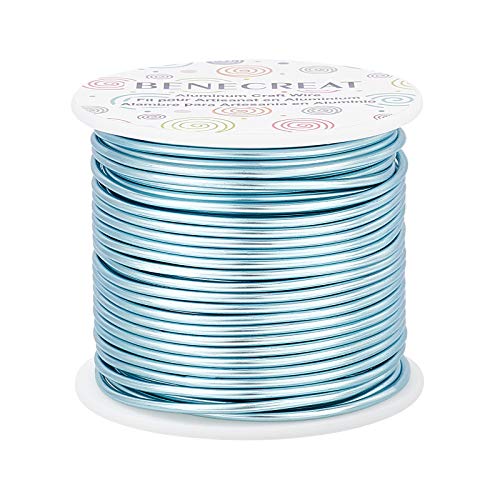 Alambre de aluminio flexible azul de 100 pies para esculpir joyas y manualidades