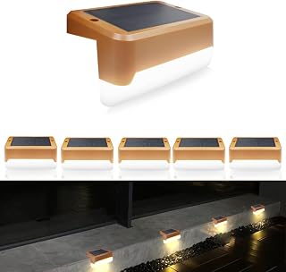 Arotelicht LED Solar Deck Light Stair Light IP65 Waterproof 3000K Warm White 1200mah 6 Pack Solar Deck Light Cordless Automatic Lighting Outdoor, Stairs, Fences, Yards, Gardens, etc.