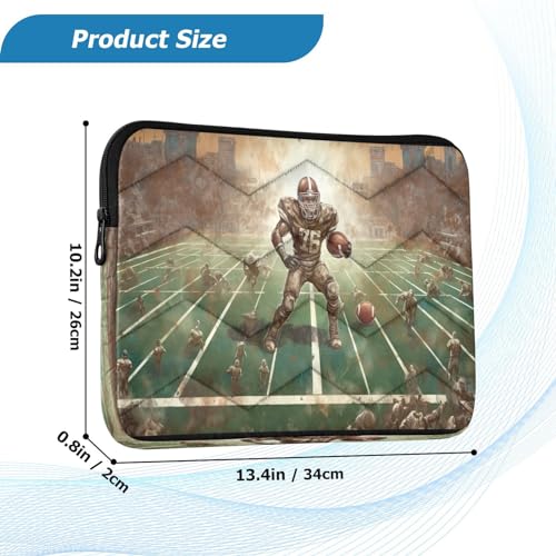 Funda para portátil de 13-14 pulgadas con diseño de campo de fútbol retro miniatura 3