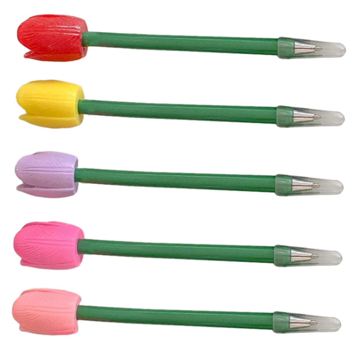 VILLCASE 5 Set Penna A Tulipano Simulata Penne Nere Rosse Penne Gel Nere Penna Evidenziatore Marcatore Marcatori Gel Pastello Punto Fantastici Gadget Note Regali Plastica 5 Pezzi*5