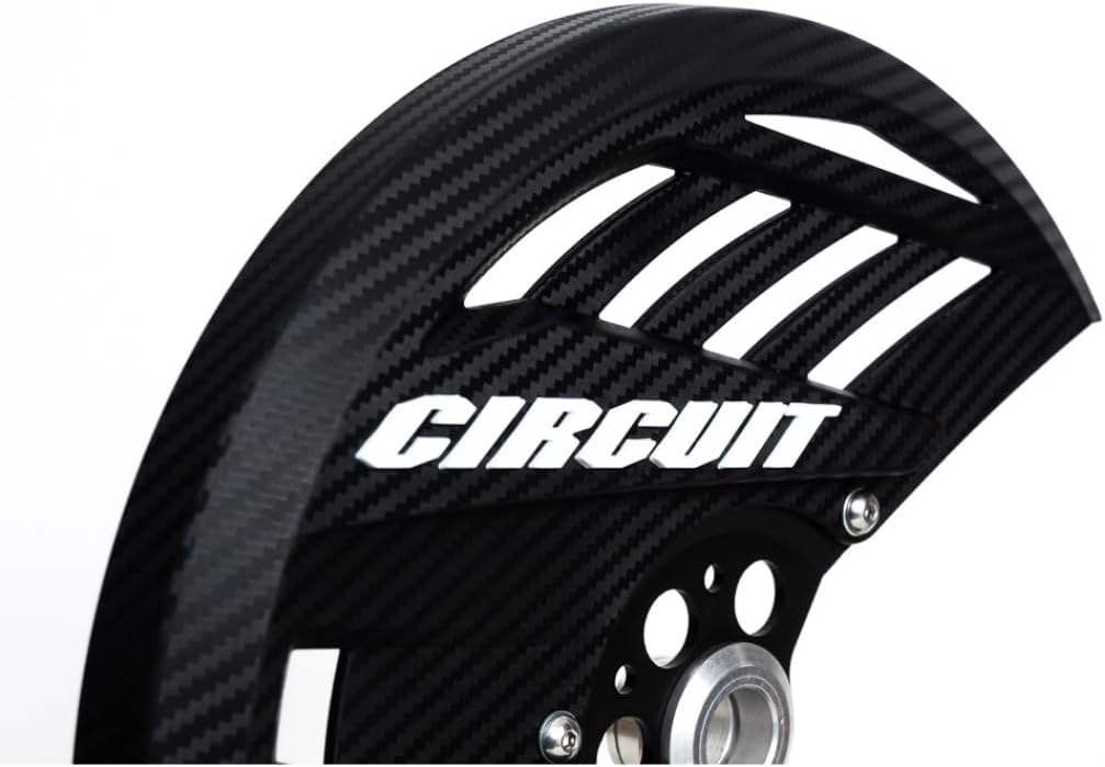 Circuit Equipment - Balistico Front Disc Cover - Impact Protection - Enhanced Performance - Carbon/Yellow - SUZUKI RMZ 250 2022 & RMZ 450 2022
