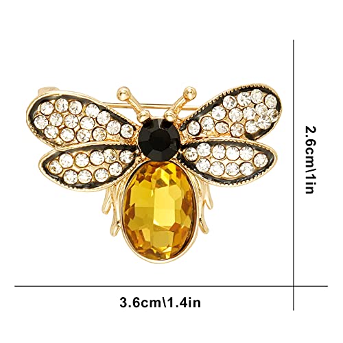 Image of Rhinestone Bee Brooch Vintage Fly Insect Corsage Crystal Moth Brooch Pin