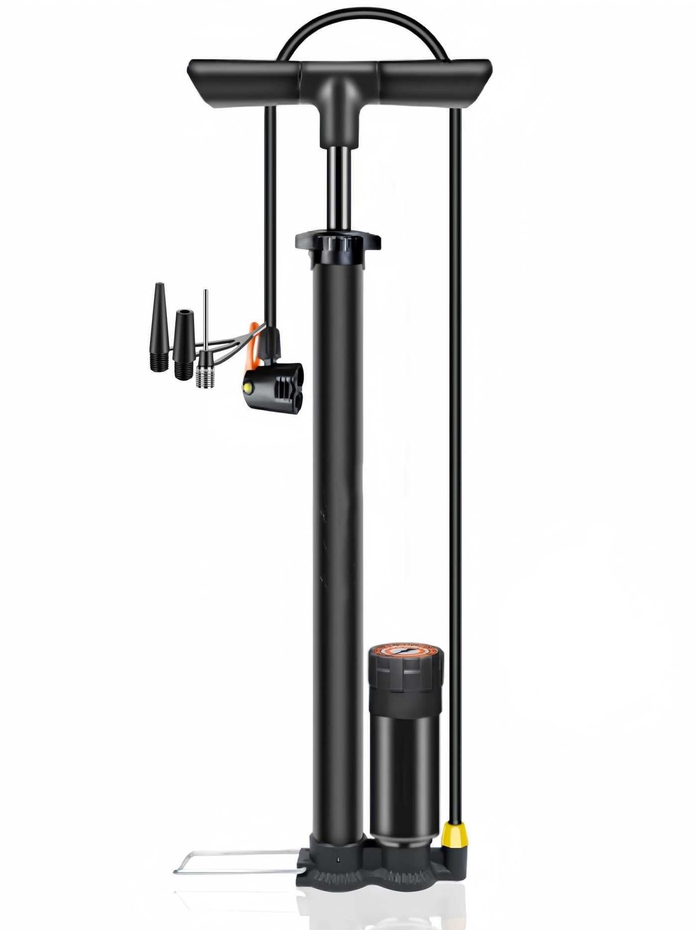 Fahrradpumpe für Alle Ventile – Luftpumpe mit Manometer (160 PSI) für Presta- & Schrader-Ventile, Robuste Bauweise für Einfache Handhabung