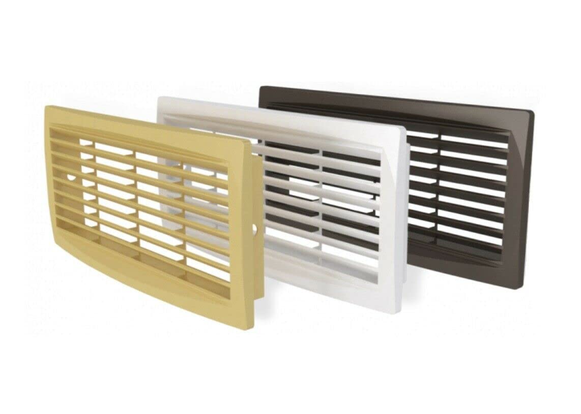 Prostko Ltd White Bathroom Door Air Vent Grille / 300Mm X 135Mm / Furniture Plastic Ventilation Cover/Available In Brown And Beige Colour (White)