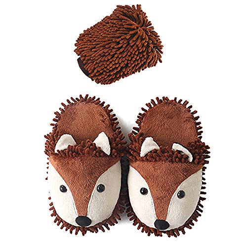 ZAKEY 1 Pair Winter Warm Parent-Child Fuzzy Home Mop Slippers for Women