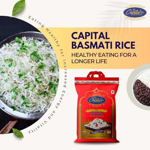 Image of The Capital XXXL Basmati Rice - 10Kg Naturally Aromatic Long-Grain Steam Rice | Extra Long, Fluffy & Non-Sticky