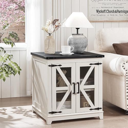 Joaxswe Farmhouse Coffee Table Set of 3 with Charging Nightstand - Image 4