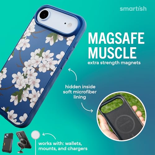 Image of Smartish iPhone Air MagSafe Case - Gripmunk Magnetic Slim Case [Lightweight + Protective] Thin Grip Cover with Microfiber Lining for Apple iPhone Air - Very Cherry Blossom