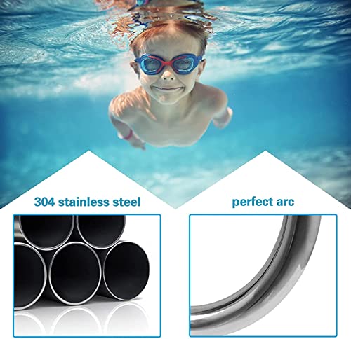 Scaletta per piscina in acciaio inox resistente, design antiscivolo per ingresso e uscita sicuri, ideale per piscine e vasche idromassaggio