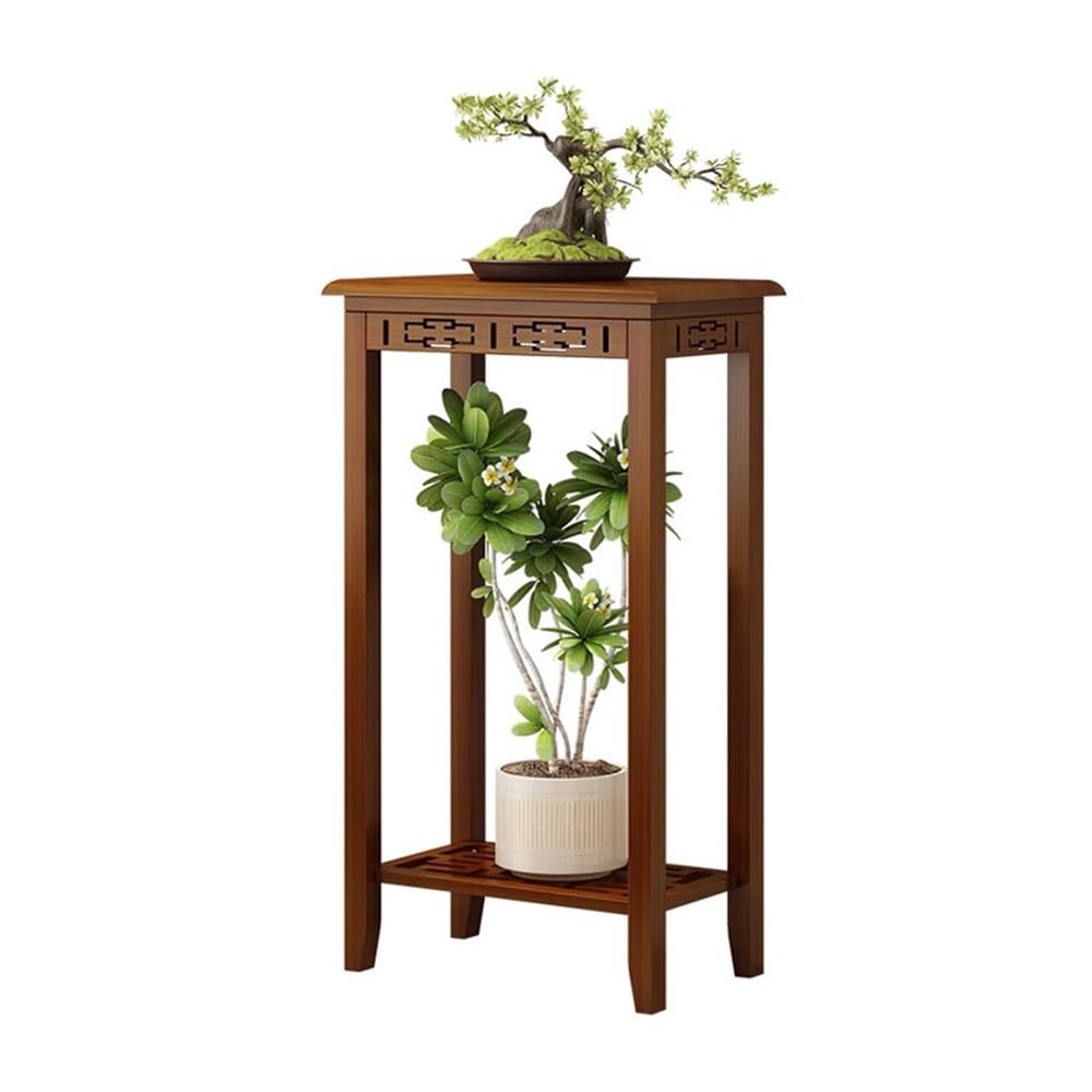 ZENY896V Home Floor Standing Chinese Bonsai Stand, Bamboo Plant Rack for Indoor Living Room Study Decor(Large)