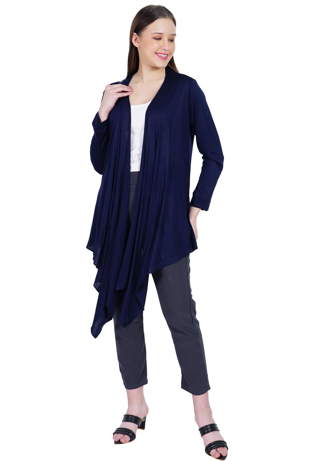 teemoods Women's Cotton Full Sleeves Waterfall Shrug, Fashionable Summer Shrug-picture-36