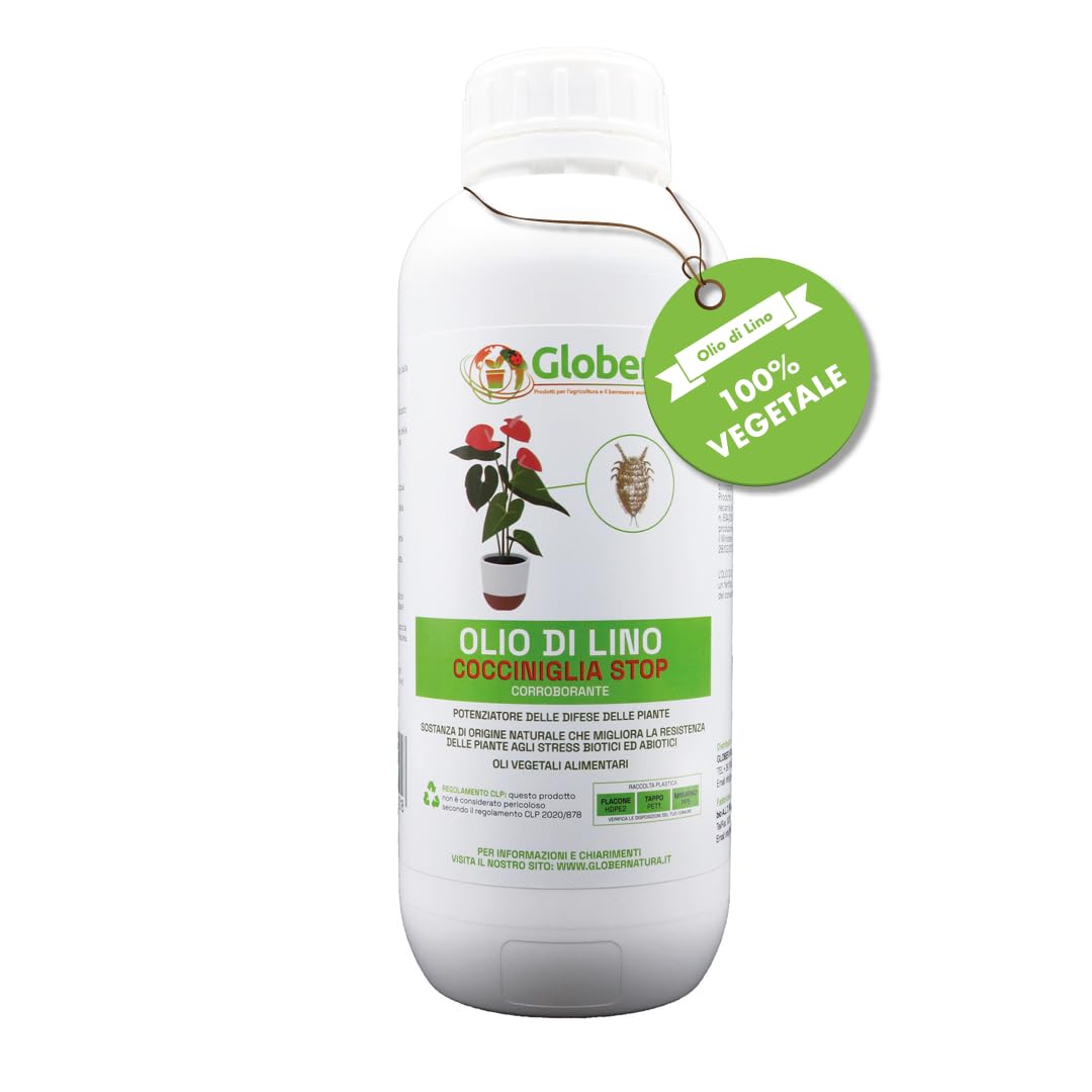 CLOSTER Olio di Lino Puro 1LT - Rimedio e Difesa Naturale - Potenzia Le Difese delle Piante Contro Cocciniglia, Afidi, Acari - Allontana i Piccoli Insetti per Orto Giardino Fiori Aromatiche (1