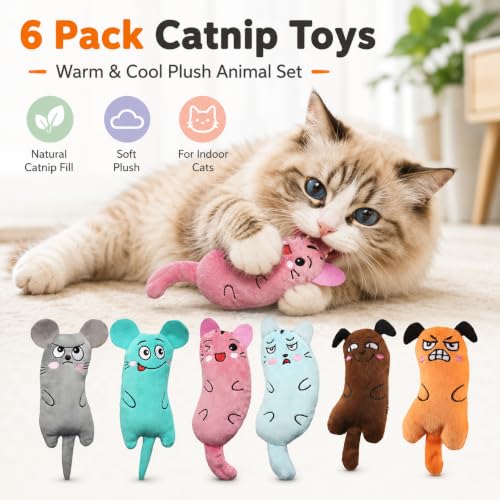 Juguetes de hierba gatera para gatos de interior peluche masticable interactivo para gatitos 3