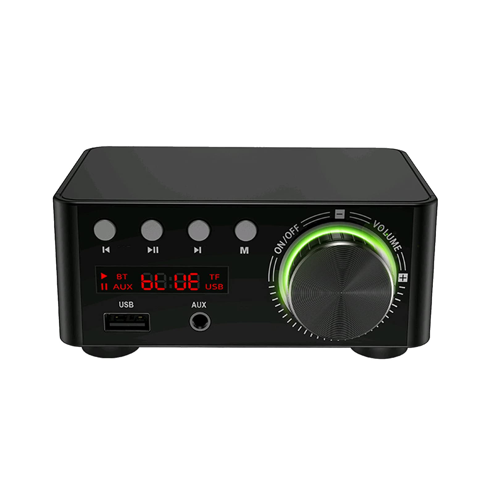 HUIOP Digital Amplifier,HiFi BT5.0 Digital Amplifier Mini Stereo Audio Amp 100W Dual Channel Sound Power Audio Receiver Stereo AMP USB AUX for Home Theater USB TF Card Players Black