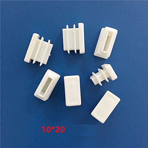 Image of Flyshop 8 PCS Tube Chair Glide Rectangle Tubing End Cap White Plastic Plug Pipe Inserts 10 x 20 mm, 3 /8 inch x 13 /16 inch