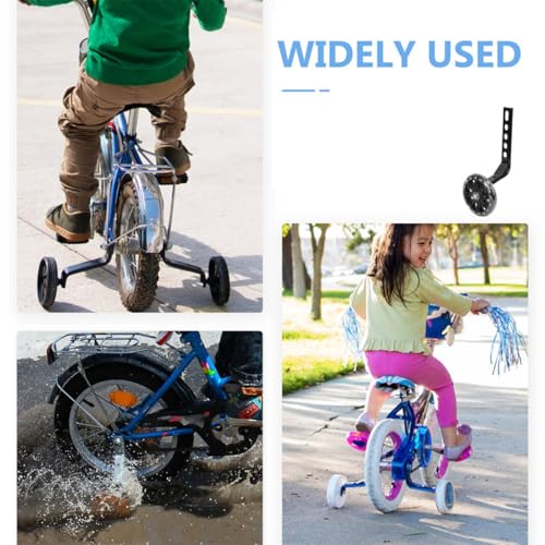 Ruedas de Entrenamiento Abaodam para Bicicletas de 12 a 20 Pulgadas, Ruedas Auxiliares Antideslizantes con Luz Intermitente, 2 Piezas Negras para Niños miniatura 3