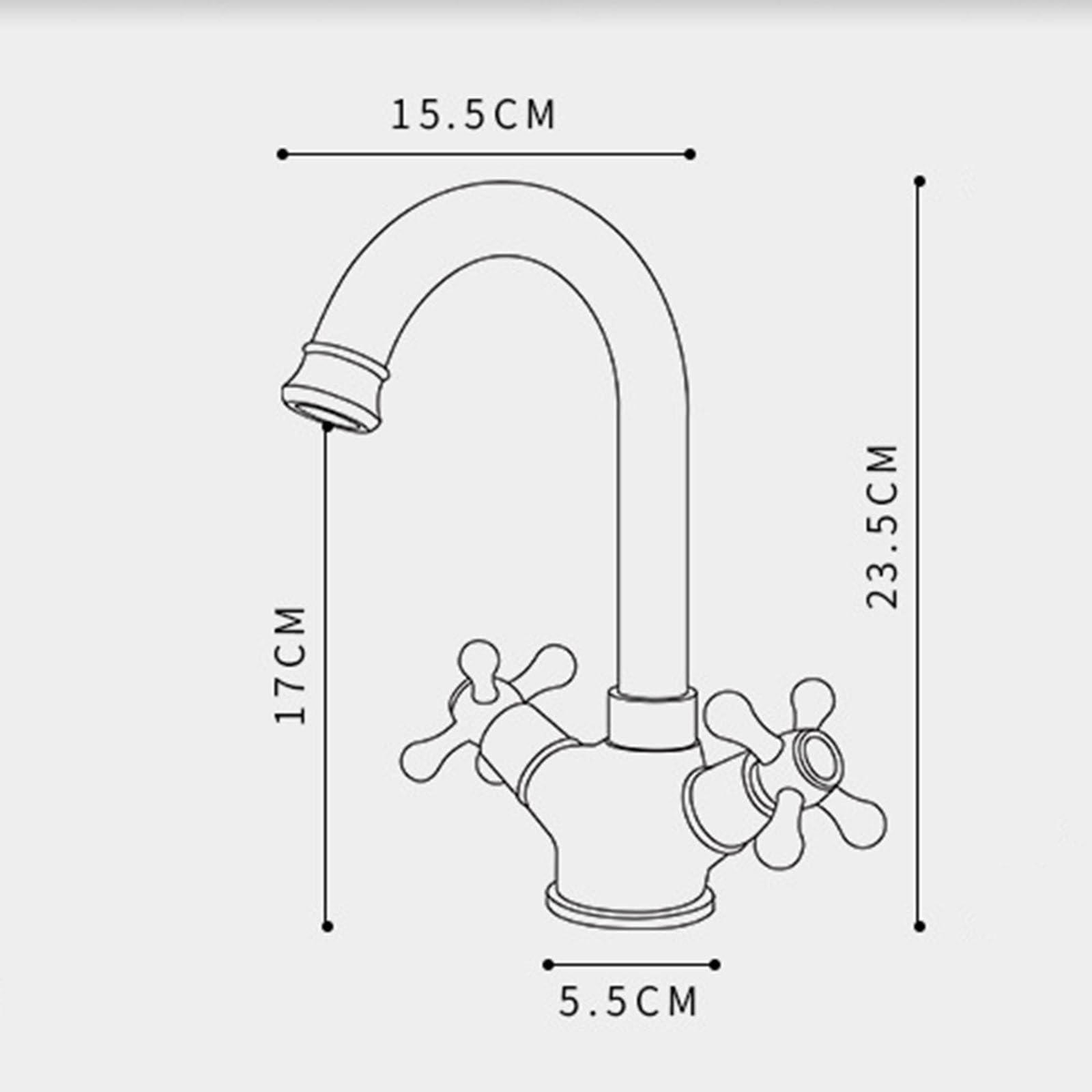 Grifo Lavabo Baño Cuello de Cisne Rotación de 360° Grifos para Lavabos de Baño 2 Perillas,rojo