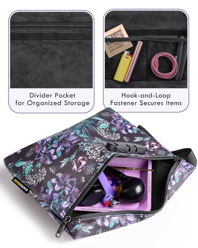 Lock Travel Pouch with Combination Lock & Activated Carbon—Waterproof Zipper, Carbon Lined for Home Storage & Gifts4