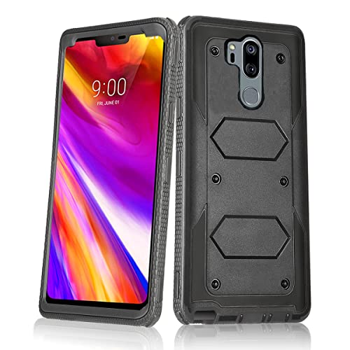 Asuwish Phone Case for LG G7 ThinQ Cover Hybrid Shockproof Proof Full Body Protective Heavy Duty Cell Accessories LGG7 One G 7 Plus LG7 Fit LG7ThinQ 7G Thin Q G7+ G7thinq LGG7thinq Women Men Black