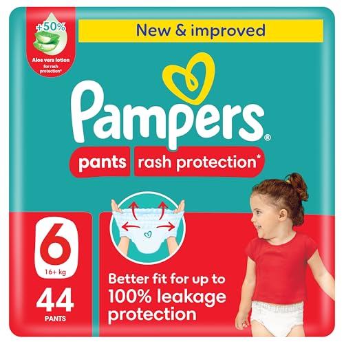 Pampers Rash Protection Culotte Pants Diapers Size 6 16+kg Giant 44 Count