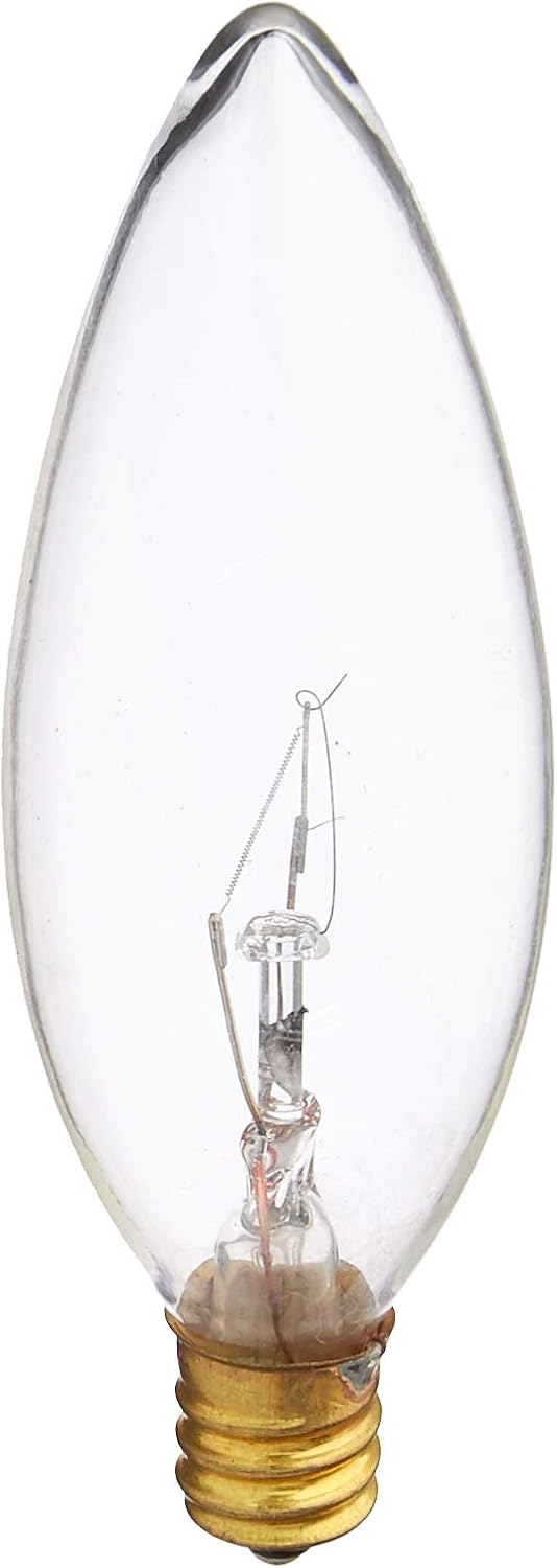 Satco Products S3782 120-Volt 25B9.5 Candelabra Base Clear Light Bulb