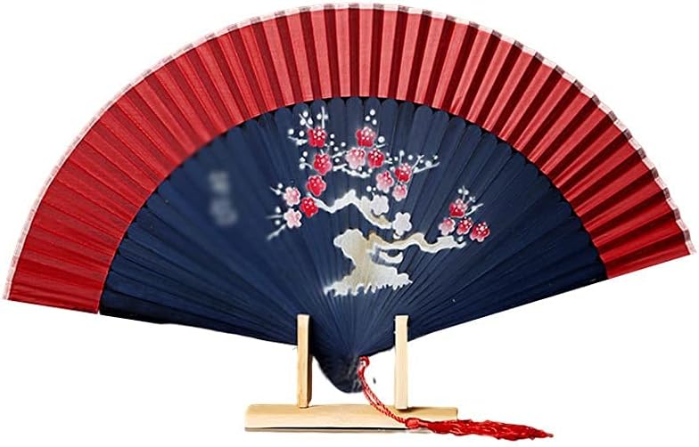 Folding Fan Chinese Vintage Retro Style Bamboo Folding Fan for Festival Dance Gift Decoration Home Ceremonial Decorative Folding Fan (Color : D) (B)