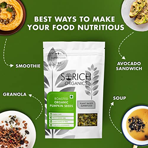 Image of Sorich Organics Roasted Pumpkin Seeds for Eating 200gm | Healthy Diet Snacks | Immunity Booster | Fiber Rich Superfood