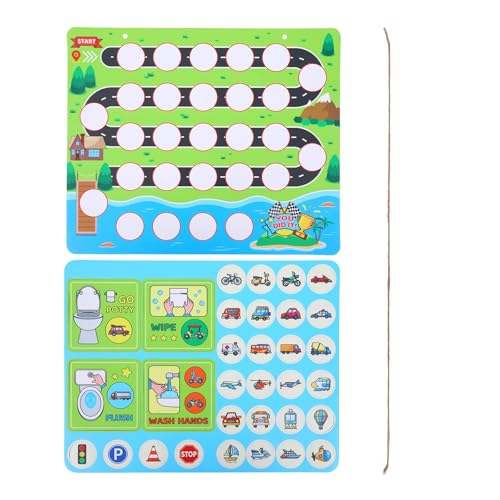 Magnetic Car Potty Training Chart Set, 25x30cm/9.84x11.81in Reusable Potty Training Chart with 28 Magnetic Chips & 4 Instruction Cards for Toddlers Kids Bathroom Train Tool image 5