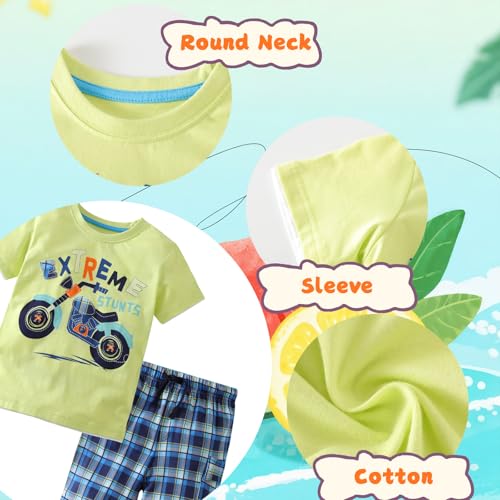 Image of Boy Shorts Sets Dinosaur Animal Print Shirt Summer Outfits Set 2pcs Casual Clothes