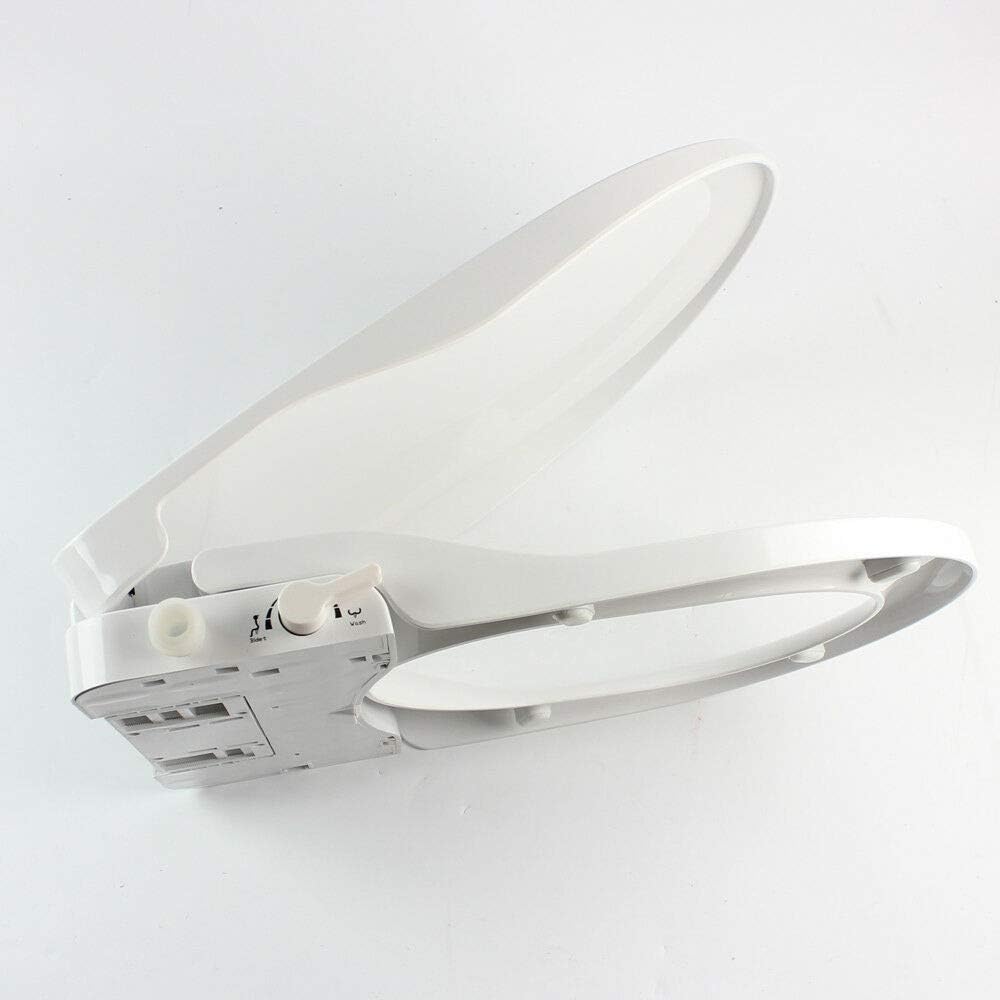Eapmic Non-electric Bidet Toilet Seat D Shape Toilet Seat Cover in White Bidet Toilet Attachment Toilet Seat with Bidet Functionality Water Jet Toilet Seat for All Adults,Children and Seniors