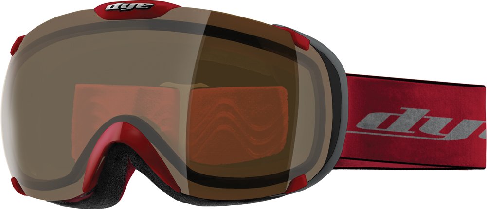 DYE Skibrille Snow T1 HD - Gafas De Esquí, Color Rojo/Gris