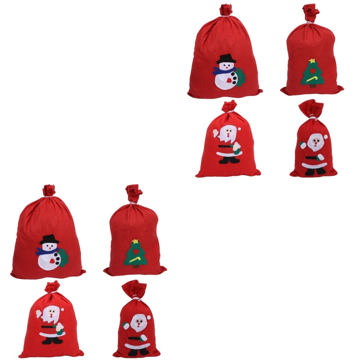 Cabilock 2 sets Gooody Fillers Wrapping Party Pouches Red Bags Style Sweet Present Holder Goodies Candy Supplies Personalization Self Non-woven Container Christmas Claus Favor for from