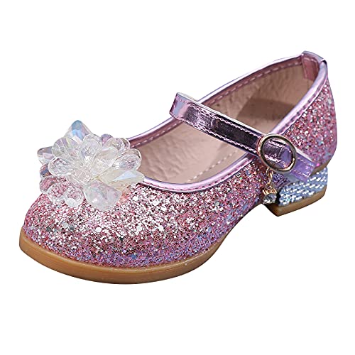 Toddler Girls Dress Flat𝐬 Glitter Princess Shoe Rhinstone𝐬 Bowknot Mary Jane Low Heels Wedding Prom Shoes for Kids
