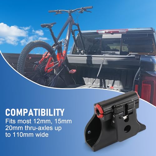 Nirakoka Locking Thru-Axle Track Fork Mounts - Securely Holds All Bicycles - for Truck and Van