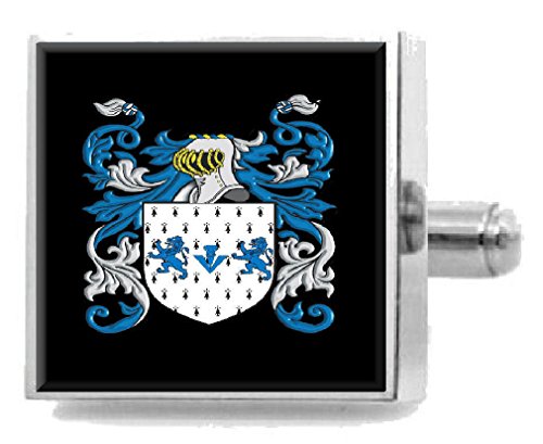 Clip para corbata Farrah England de alta calidad con escudo de armas y apellidos