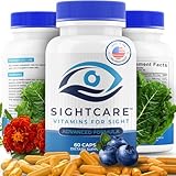 SightCare Lutein and Zeaxanthin Supplements – AREDS 2 Eye Vitamins Formula for Macular Health & Blue Light Support – Includes Vitamins A, E, B12, Quercetin, ALA, Rutin – 60 Capsules