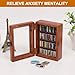 CLVTREBETO Anxiety Bookshelf With 100pcs Miniature Books | Shake Away Your Anxiety Mini Wood Rustic Book Library | Decorative Gift for Book Lovers (Brown)