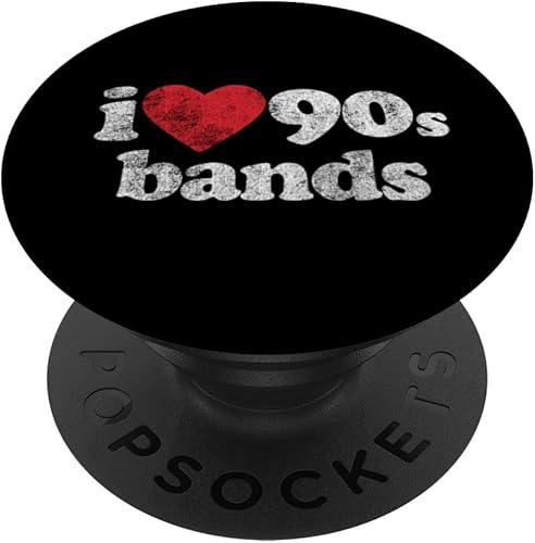 Retro Nostalgia 1990s I Love 90s Bands PopSockets Standard PopGrip