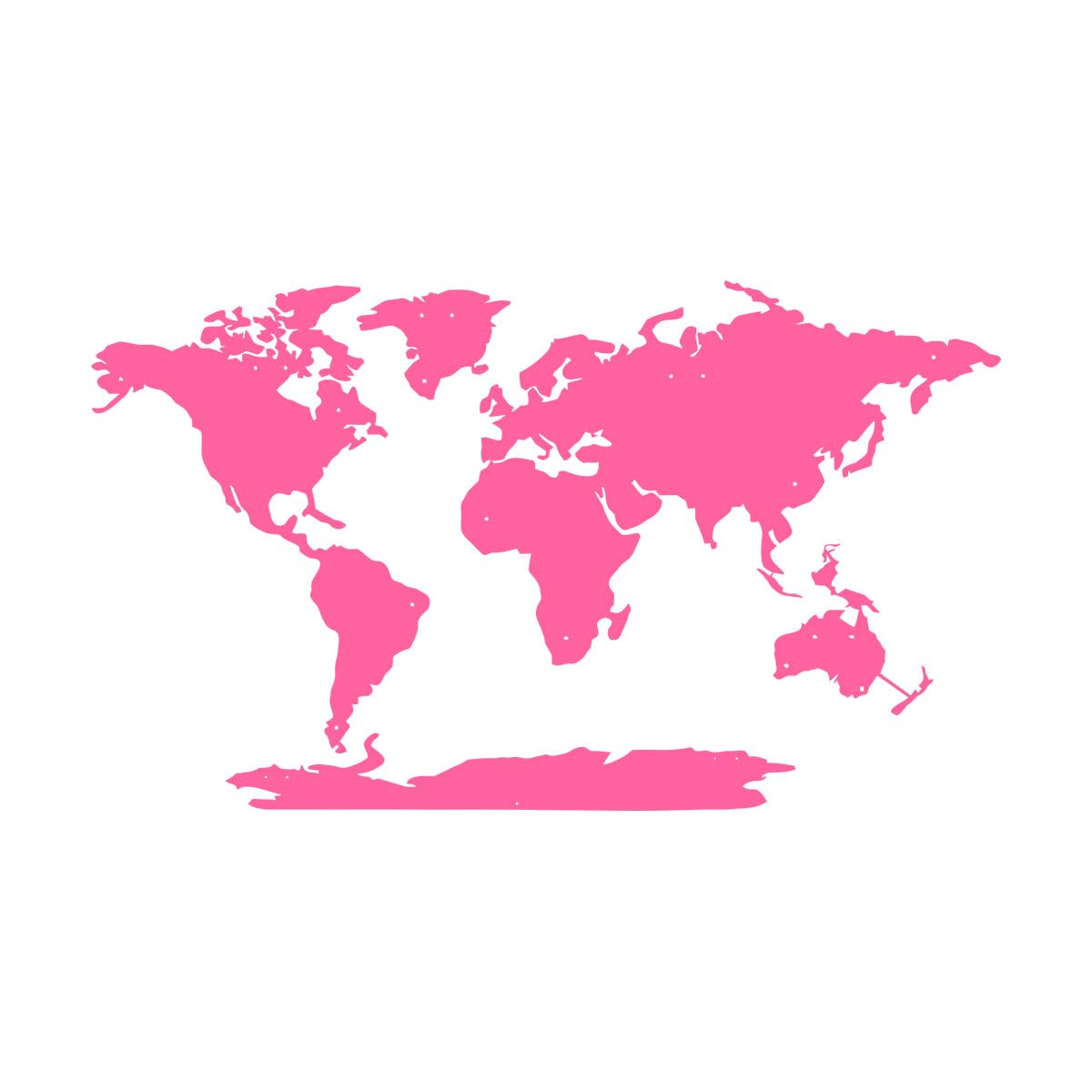 World Map 5 Continents Wall Decal World Map Wall Sticker for Home Office Living Room Decoration Vinyl Art Wall Hangings Extra Large - 64x108cm
