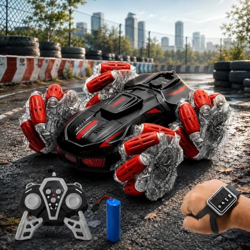 Image of VikriDA 4WD RC Stunt Drift Car with Hand Gesture Sensor, 360 Rotating Remote Control Car, High-Speed Off-Road Crawler Racing Toy for Kids Boys Adults (Age 5+) - Multicolor