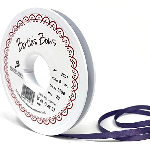Mulberry Double Satin Ribbon, Red, 20m x 7mm