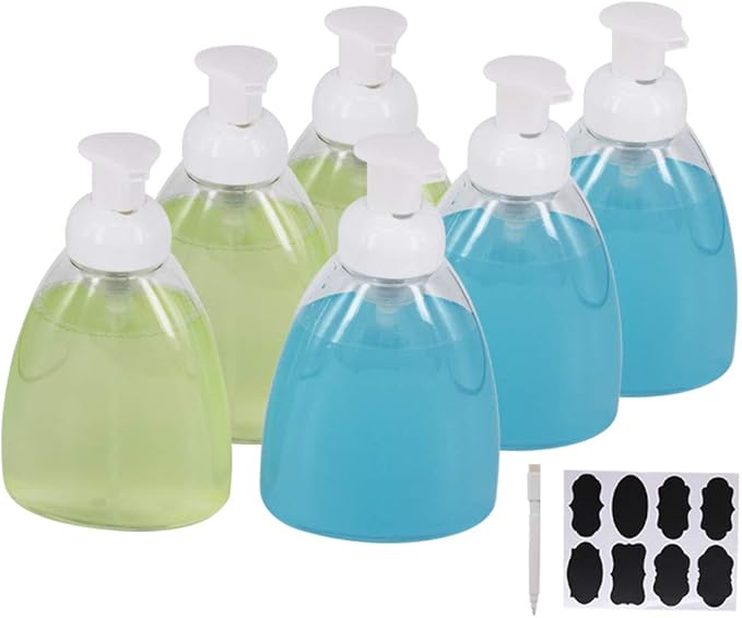 6 Pack 16 OZ Foaming Soap Dispensers Pump Bottles With